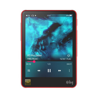 HiBy 海贝R3pro无损车载音乐数字播放器转盘MP3平衡输出hifi音质母带级DSD硬解码随身听 R3pro铝合金红色 铝合金