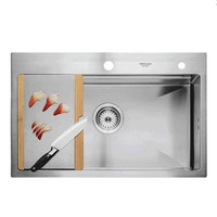 美仕杰 MENSARJOR SS2018 手工不锈钢水槽 A套装 60*45*22cm水槽+下水套件+砧板+沥水篮