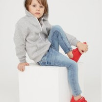 H&M 男童连帽外套 0550282 混灰色/深蓝色 52cm