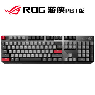 华硕 玩家国度ROG 游侠PBT 机械键盘 有线游戏键盘 樱桃机械键盘 全键盘  Cherry红轴
