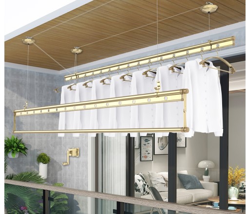 金贵夫人 贵夫人 三杆手摇晾衣杆  1.5米