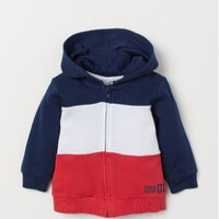 H&M 男童连帽外套 0767203 深蓝色 66cm