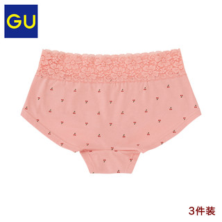 GU极优女装低腰内裤(3件装)2020新款柔软蕾丝少女三角裤女321173