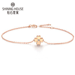 SHINING HOUSE 钻石世家 B00053H 18K金钻石四叶草手链