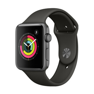 Apple Watch Series 3智能手表（GPS款 42毫米 深空灰色铝金属表壳 灰色运动型表带 MR362CH/A）