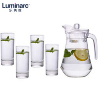 周二生活场：Luminarc 乐美雅 冷水壶杯子水具套装 鸭嘴壶1L+220ml*4只装