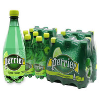 perrier 巴黎水 Perrier）天然气泡矿泉水（青柠味）塑料瓶装 500ml*24瓶/箱 进口饮用水 法国进口