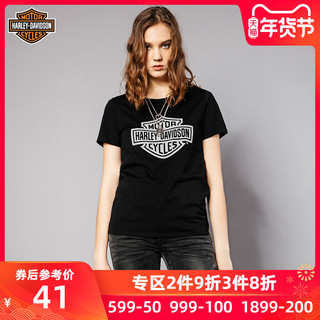 HARLEY-DAVIDSON/哈雷戴维森 女士纯棉印花T恤