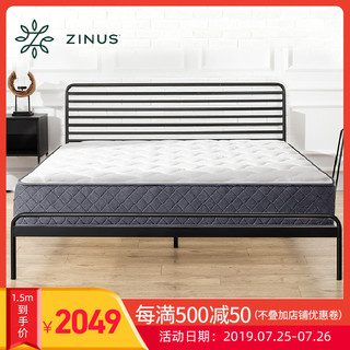 Zinus 际诺思 实木靠板铁艺床 1.5m 