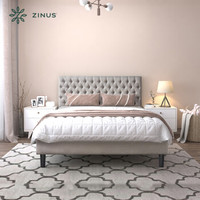 Zinus 际诺思 菱形镶扣软包布艺床 1.5m