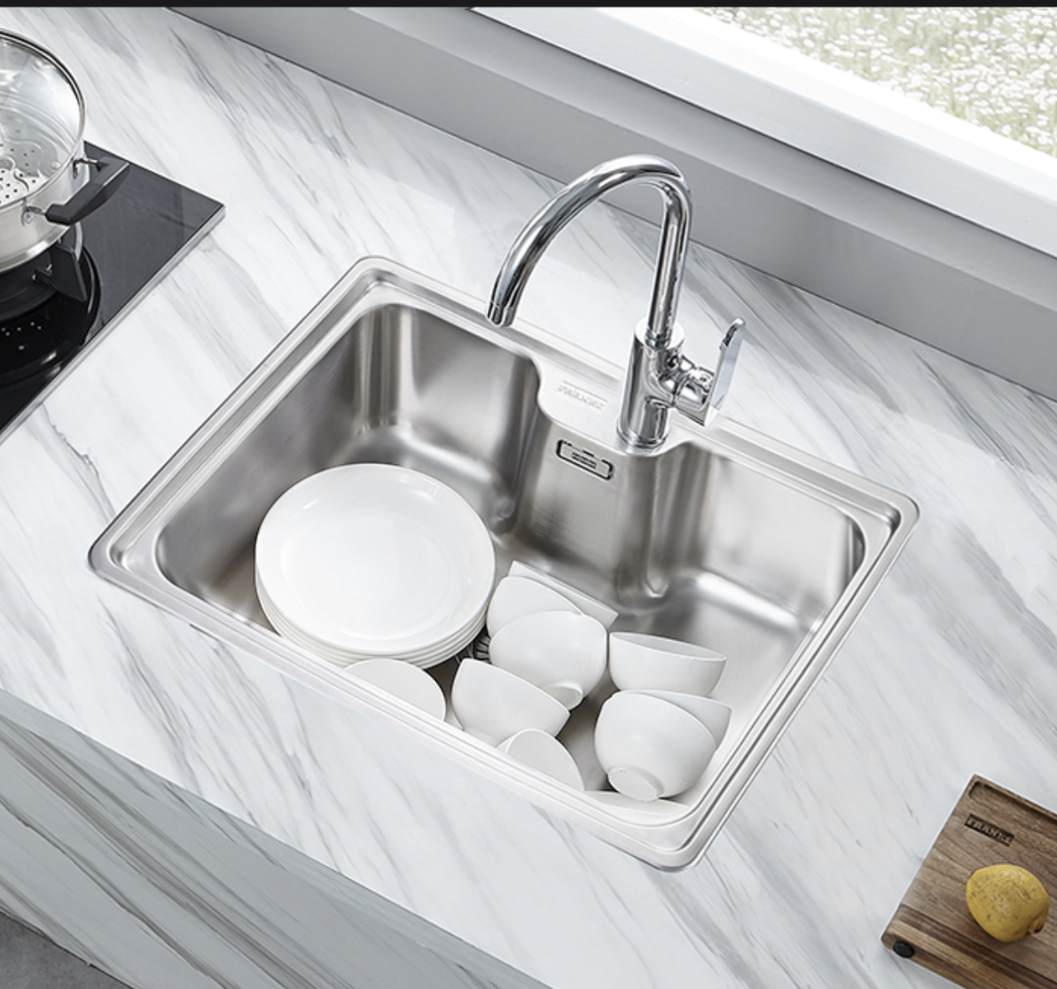 franke弗兰卡bcx6106101a304不锈钢洗碗池6148cm裸槽