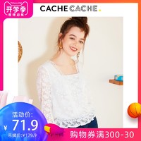 Cache Cache 捉迷藏 女士蕾丝七分袖T恤