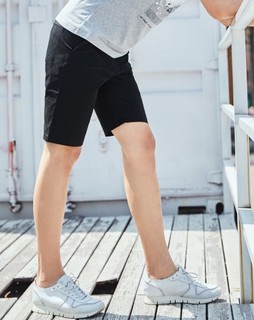 森马2018夏装新款韩版潮流五分裤纯色青少年男士休闲裤 29 黑色
