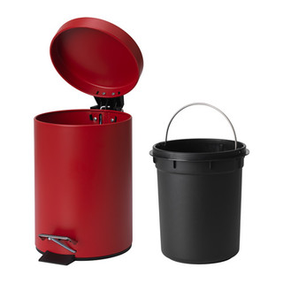 IKEA 宜家 沃尔格 踏板式垃圾桶 (0.86kg、红色、3公升)