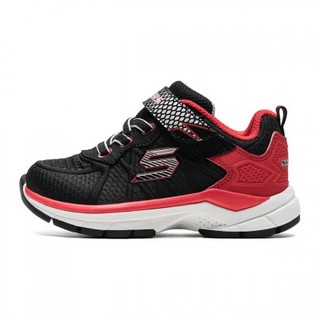 SKECHERS 斯凯奇 BOYS系列 小童透气运动鞋 97541N 黑色/红色 20.5