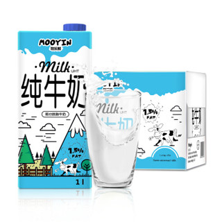 mooyin 牧乐鲜 超高温灭菌乳部分脱脂牛奶 1L*12 