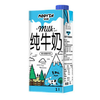 mooyin 牧乐鲜 超高温灭菌乳部分脱脂牛奶 1L*12 