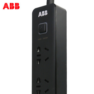 ABB 轩致系列 AF606-885 五位五孔排插 10A 黑色