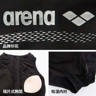 arena 阿瑞娜 黑天鹅系列 11-CTS9001W 女士竞技泳衣 黑色L