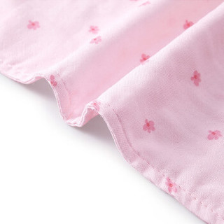 PurCotton 全棉时代 婴儿纱布面巾 25*50cm 粉色小花朵+粉兔瓢虫 2条装