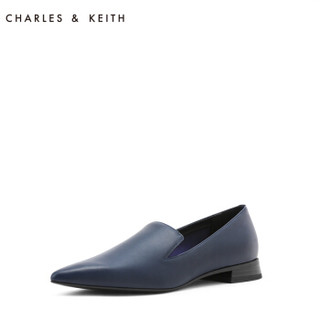 CHARLES & KEITH CK1-70900105 女士尖头低跟单鞋 (浅蓝色、41)