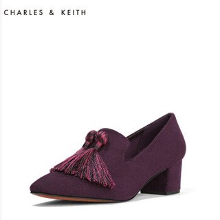 CHARLES & KEITH CK1-60920097 女士方头粗低跟鞋