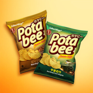 POTABEE 印尼进口薯片组合 新年量贩装 牛肉味*7袋+烤海草味*7袋