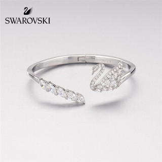 SWAROVSKI 施华洛世奇 SWAN LAKE 5231330 镀白金色开口手镯 M