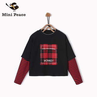 Mini Peace 太平鸟童装 儿童长袖T恤 假两件