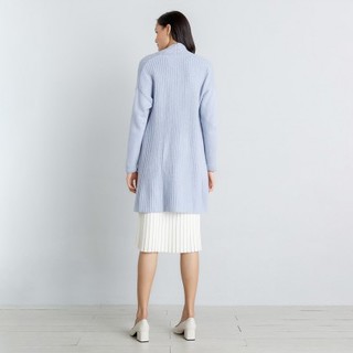 鄂尔多斯ERDOS 100%山羊绒半高领开衫女式羊绒衫 100 蓝灰