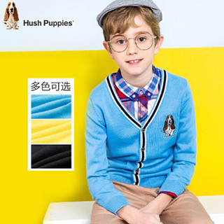 Hush Puppies 暇步士 男童针织衫 纯色V领开衫