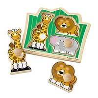 Melissa&Doug 美丽莎和豆豆 丛林朋友狩猎动物 木制嵌板拼图