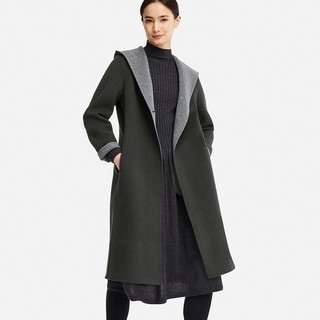 UNIQLO 优衣库 女装 双面呢连帽大衣 411156