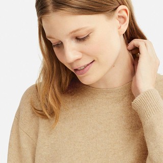 UNIQLO 优衣库 女装 柔软羊仔毛圆领针织衫(长袖) 409953 (S、水粉色)