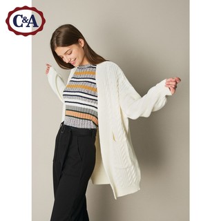 C＆A 西雅衣家 200211432 女士纯色中长款毛衣开衫 灰 XS