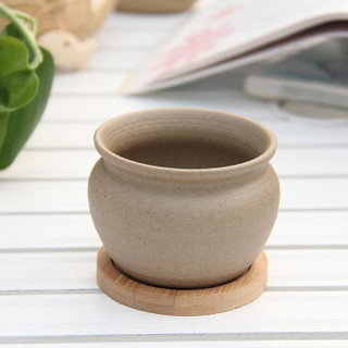 ShijiAoqiao 世纪奥桥 WY4003  陶瓷创意花盆 含木托