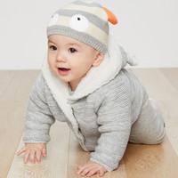 Gap 盖璞 婴儿仿羊羔绒连帽针织衫