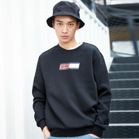 ERKE 鸿星尔克 11219114434 男士圆领卫衣 正黑 L