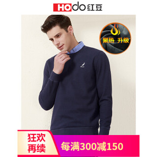  Hodo 红豆 HWX7T6512 男士加绒假两件针织衫