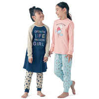 SENSHUKAI 千趣会 女童圆领长袖长裤休闲睡衣套装