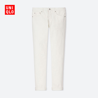  UNIQLO 优衣库 409656 男士弹力水洗牛仔裤 (白色、165/72A)