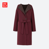 UNIQLO 优衣库 411157 女士双面呢无领大衣