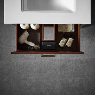  HIGOLD 悍高 马麦斯 美式仿古卫生间落地式组合浴室柜 60cm柜体（主柜+镜子+下水器）