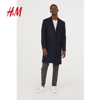  H&M 至臻品质系列男士混纺羊绒大衣0631777 (54、驼色)