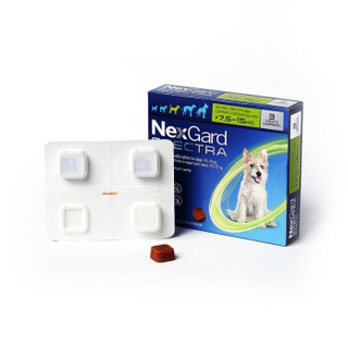NexGard spectra 超可信 内外同驱虫药 M号 7.5-15kg中型犬 整盒3片装