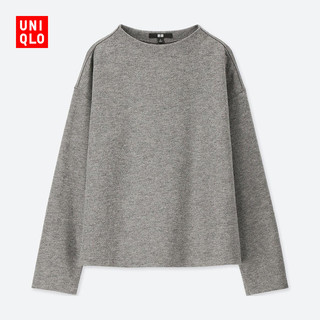  UNIQLO 优衣库 410004 女士羊毛混纺上衣 (S、烟灰色)