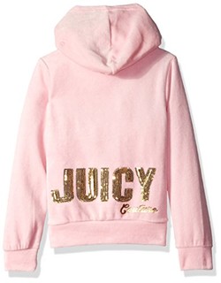 Juicy Couture 女童天鹅绒连帽外套长裤套装