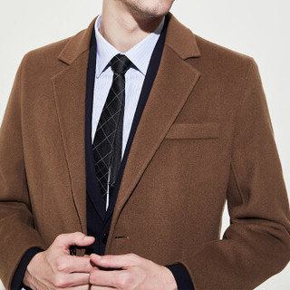 网易严选 1601010 男士纯羊毛大衣 (灰色、XL、羊毛呢)