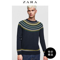 ZARA 03597302401 男士提花针织衫毛衣