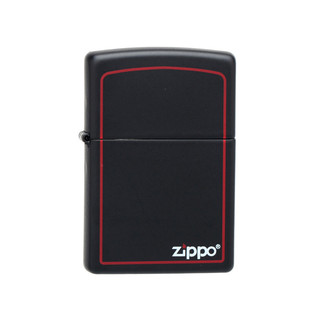 zippo 之宝 218ZB 打火机 黑哑漆框商标